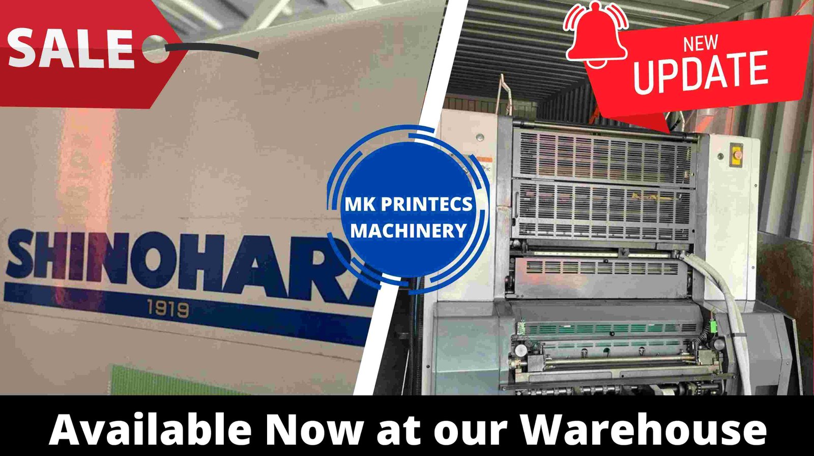 FOR SALE - AVAILABLE AT OUR WAREHOUSE | SHINOHARA 66IVP 4 COLOUR SHEET FED OFFSET PRINTING MACHINE | OFFER FROM MK PRINTECS MACHINERY | +91 9842985143 & 8531010853
