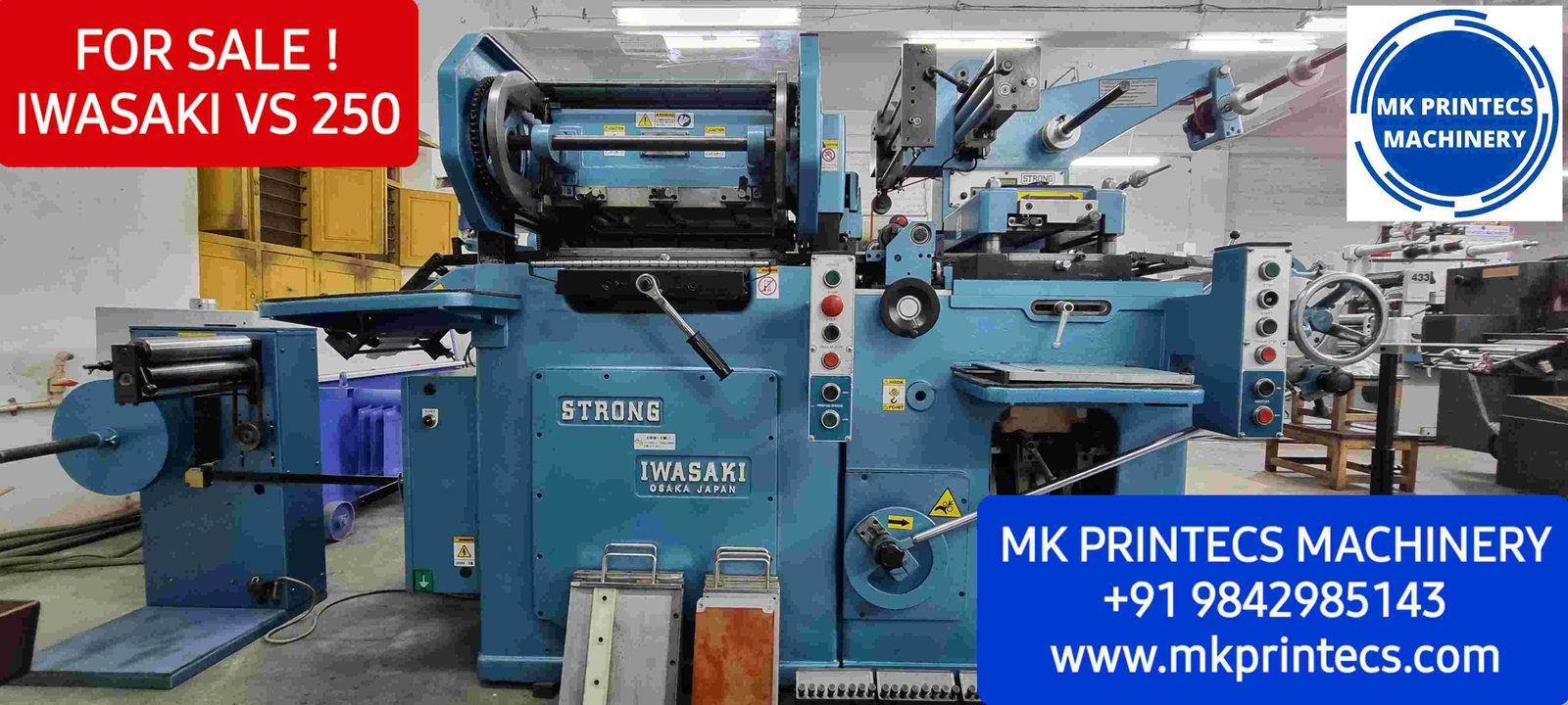 IWASAKI STRONG VSD 250 FOUR COLOUR FLATBED LABEL PRINTING MACHINE FOR SALE | MK PRINTECS MACHINERY | +91 9842985143