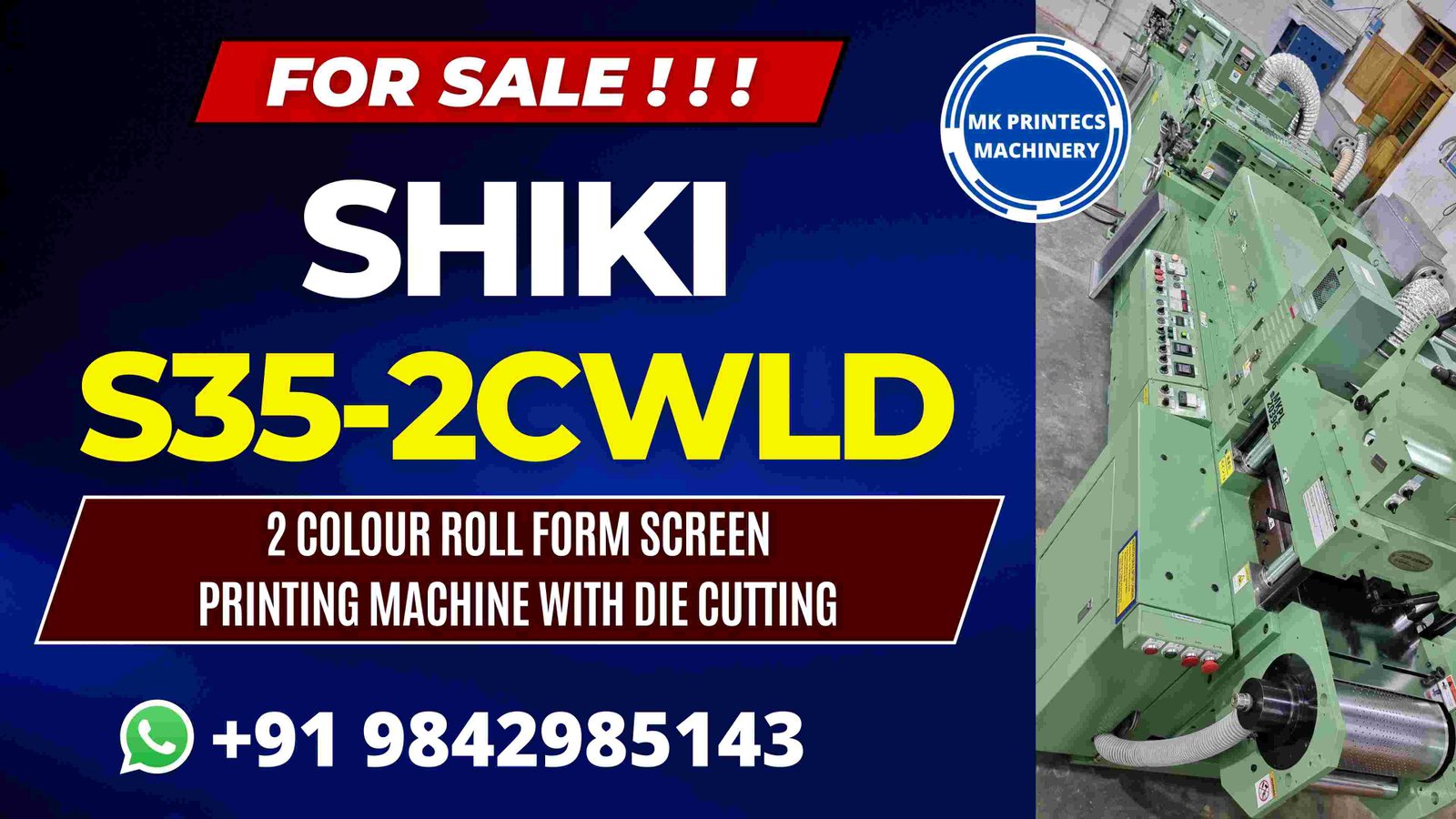 SHIKI S35-2CWLD AUTOMATIC SILK SCREEN LABEL PRINTING MACHINE FOR SALE FROM MK PRINTECS MACHINERY
