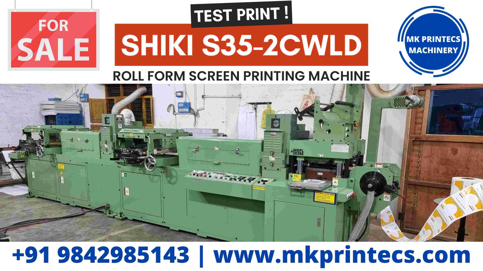 SHIKI S35 2CWLD SCREEN LABEL PRINTING MACHINE FOR SALE