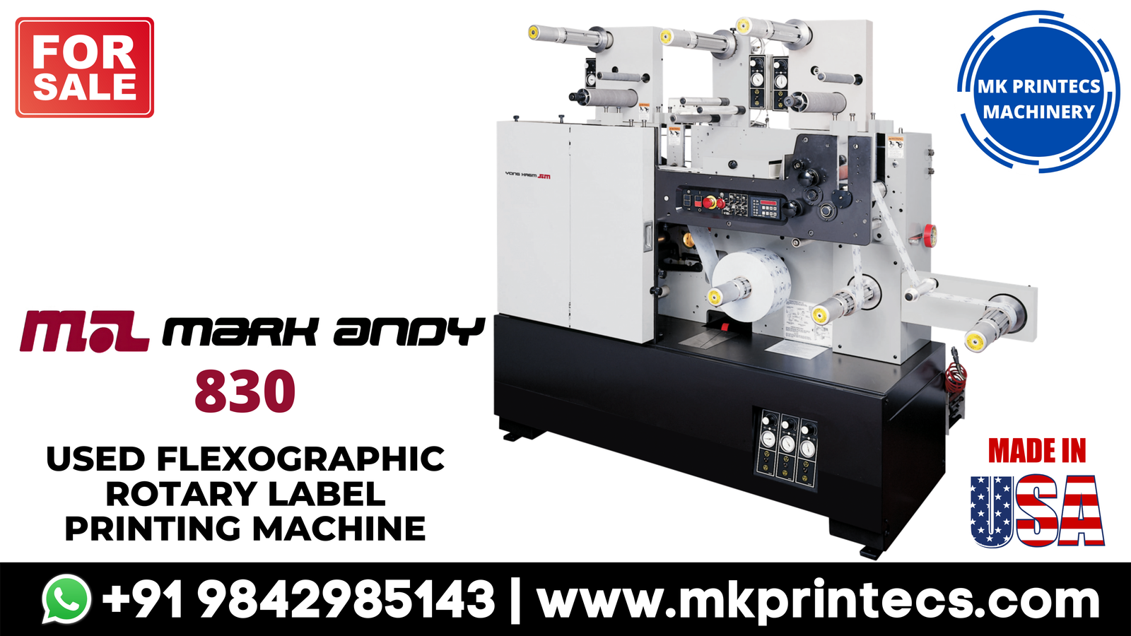 MARK ANDY 830 - USED FLEXO PRESS LABEL PRINTING MACHINE FOR SALE | MK PRINTECS MACHINERY | +91 9842985143